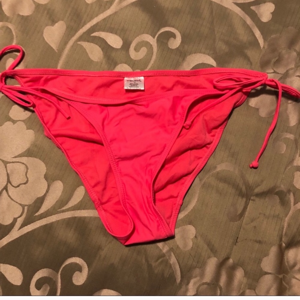 Bright coral string bikini bottom NWT